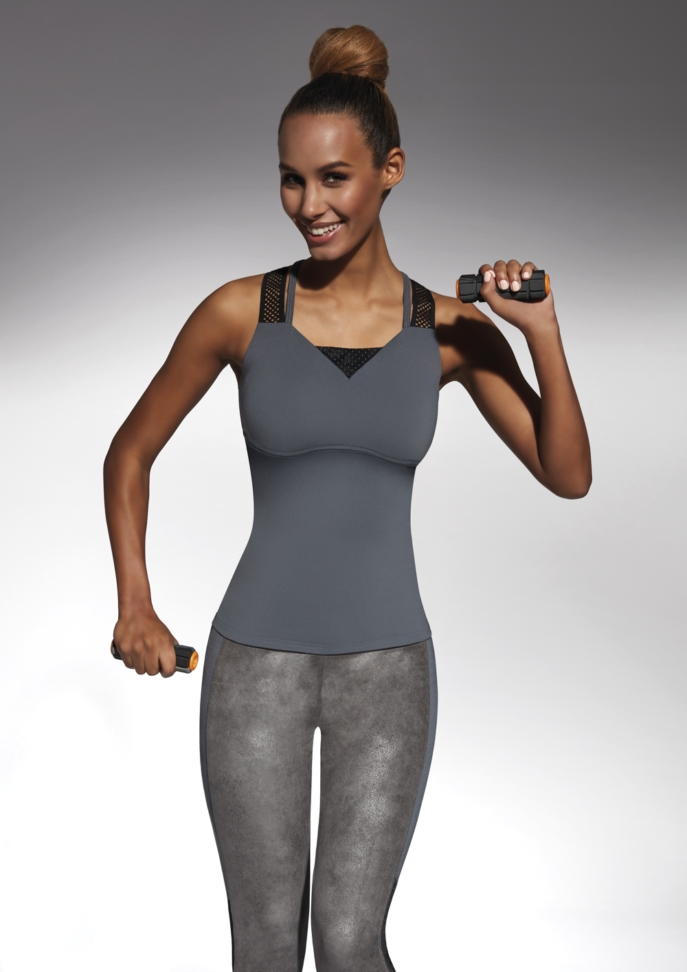 Жіночий спортивний топ Bas Bleu Flint Top 50 розмір S Сірий (bb0104)