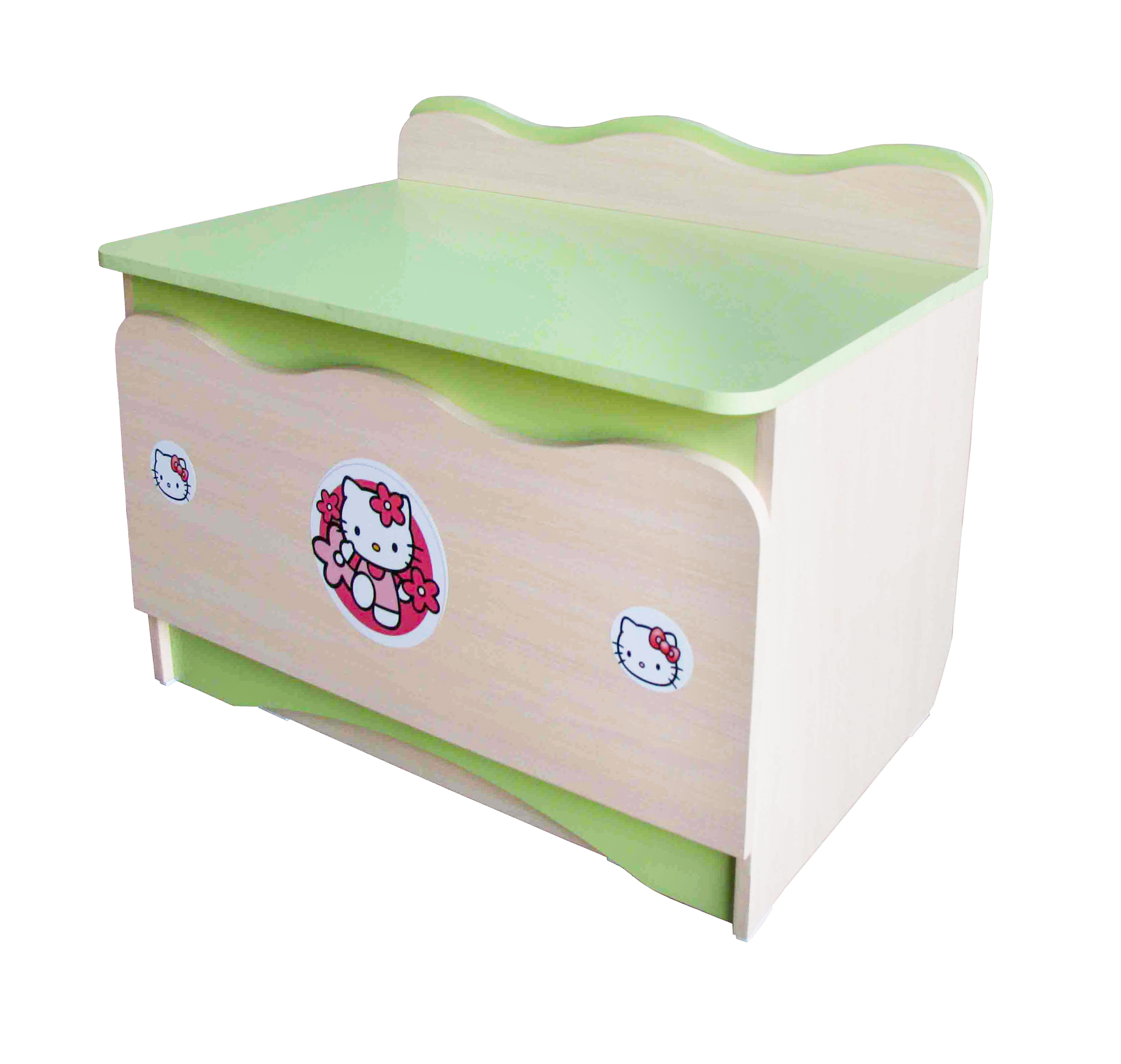 Ящик для іграшок Казка Тема КІТТІ (плюс) МАКСІ МЕБЛІ Дуб молочний/Зелена вода (11326)