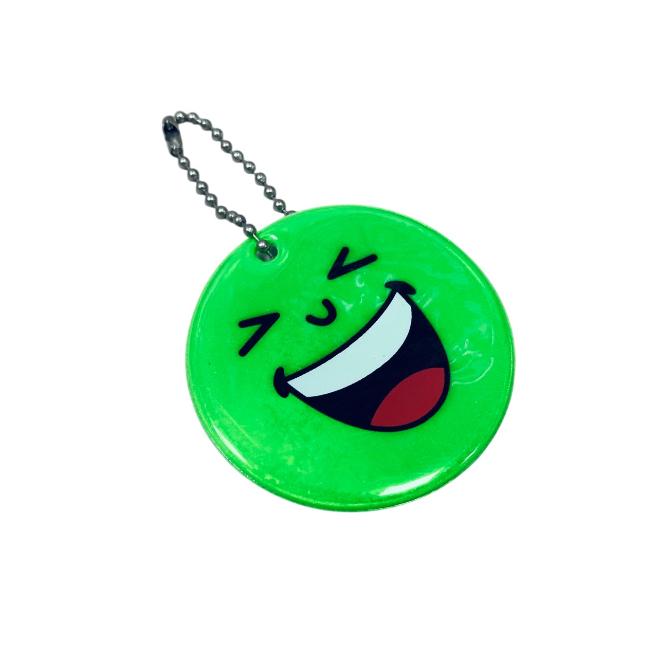 Світловідбиваючий брелок Stenson 38443-1 Смайлик Зелений