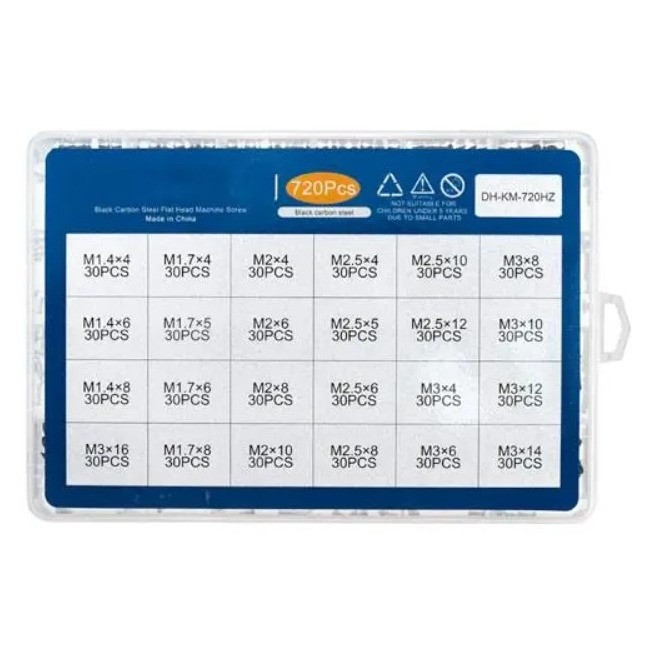 Гвинти для ноутбука 720 шт M1.4 М1.7 М2 М2.5 M3 Спартак