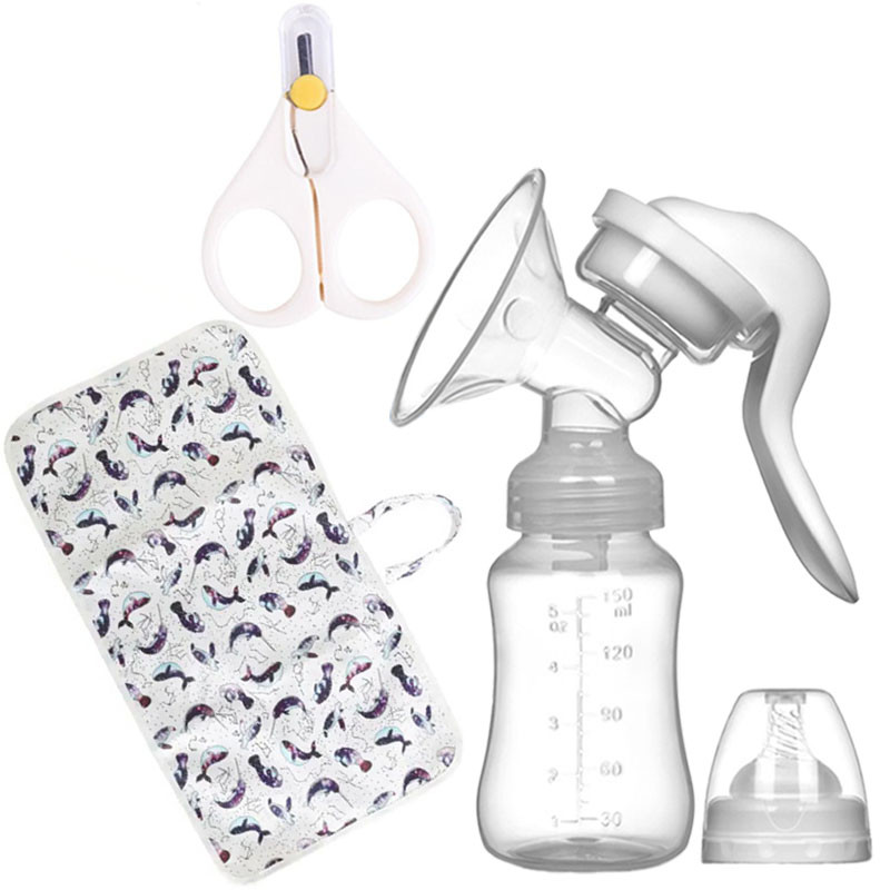 Ручний молоковідсмоктувач Purple Berry Rabbit 150 мл пелюшка 60х35 см та ножиці Білий (v-11905)