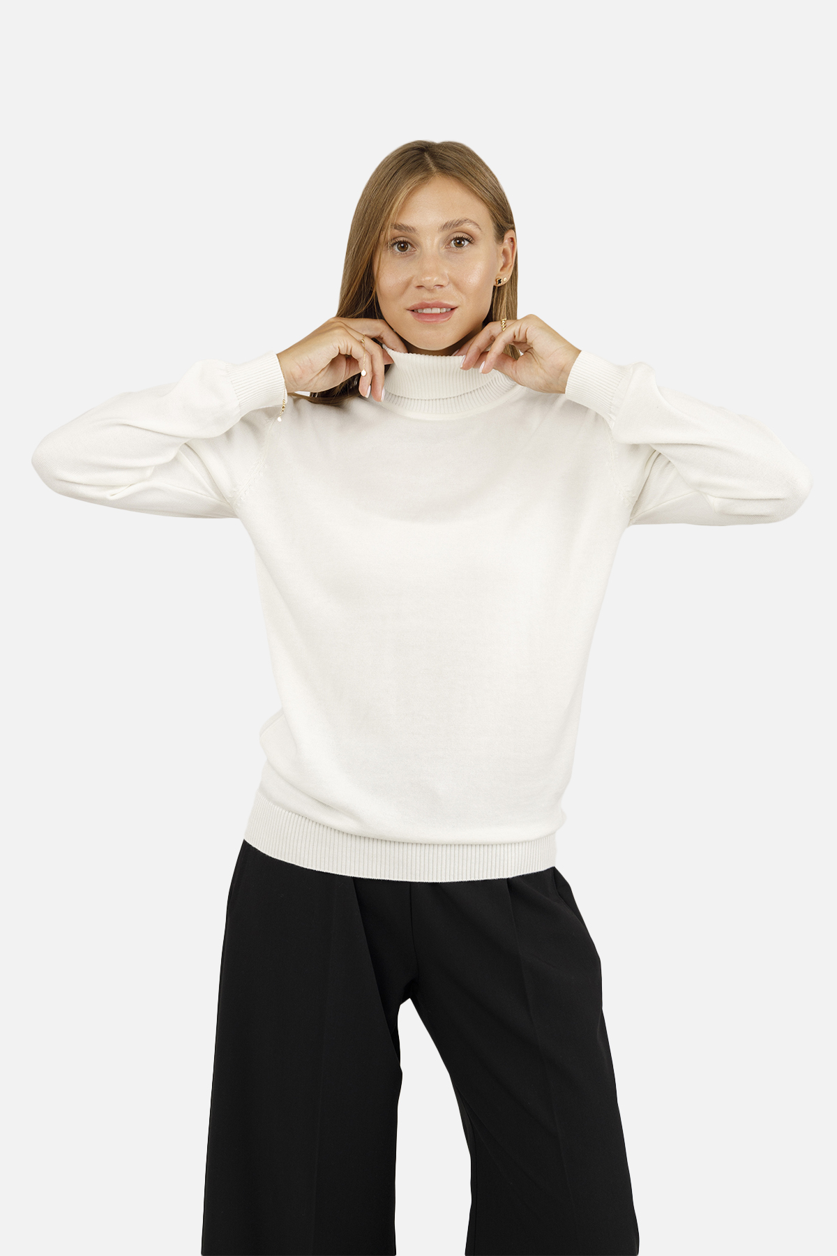 Жіночий гольф Yuki L Молочний ЦБ-00255875 (SKT001008647)