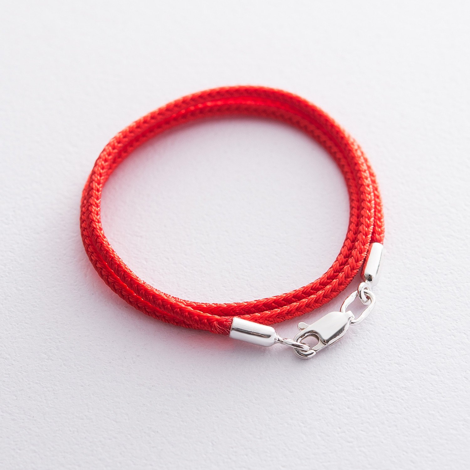 Шовковий шнурок зі срібною застібкою 18732 Онікс 40