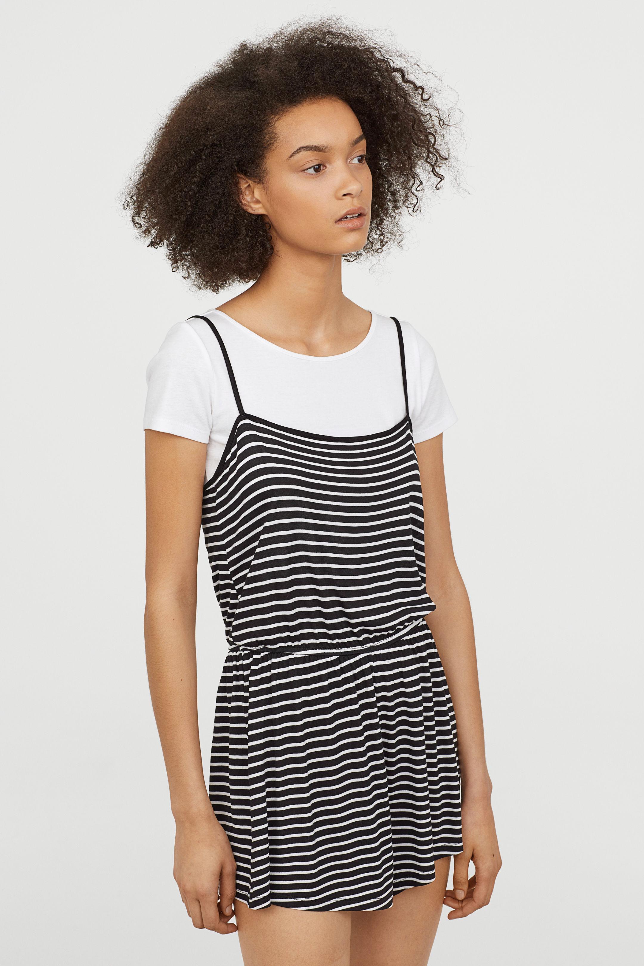 Комбінезон жіночий HM 65601774 XS Чорно-білий (2000000892054)