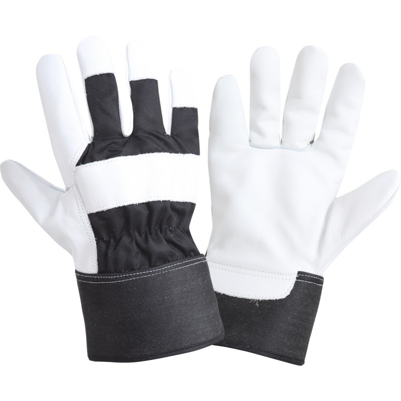 Рукавиці захисні шкіряні LahtiPro 2725 10(XL) чорно-білі