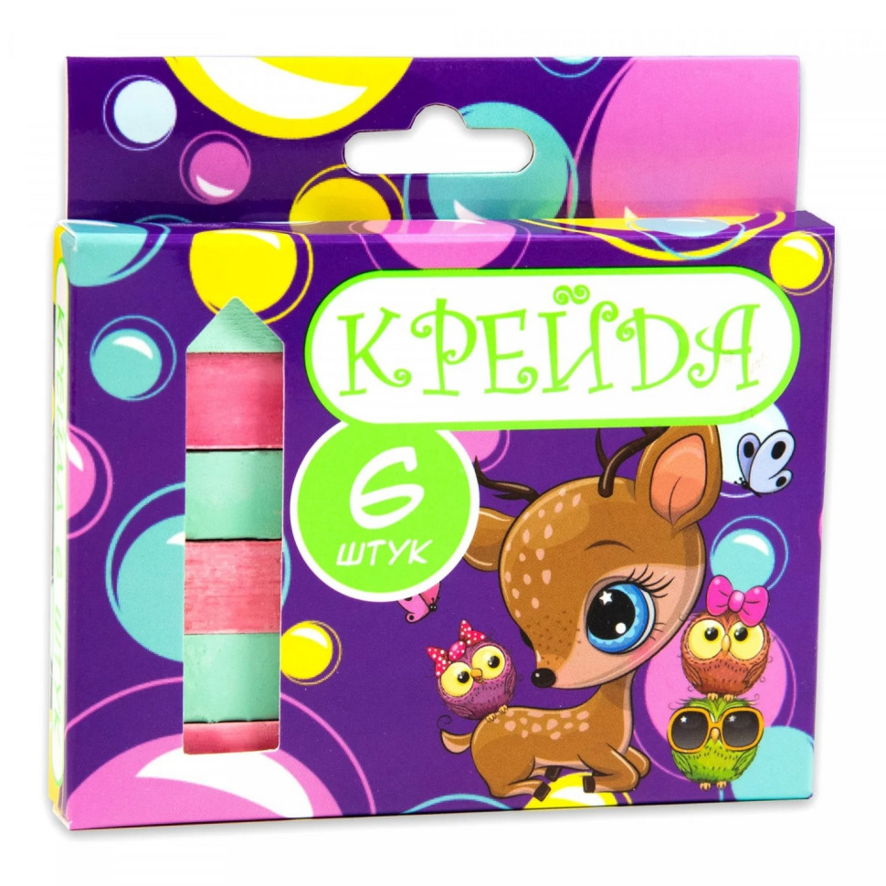 Крейда Квадрат шкільний Strateg 50113 6 штук різнокольорові