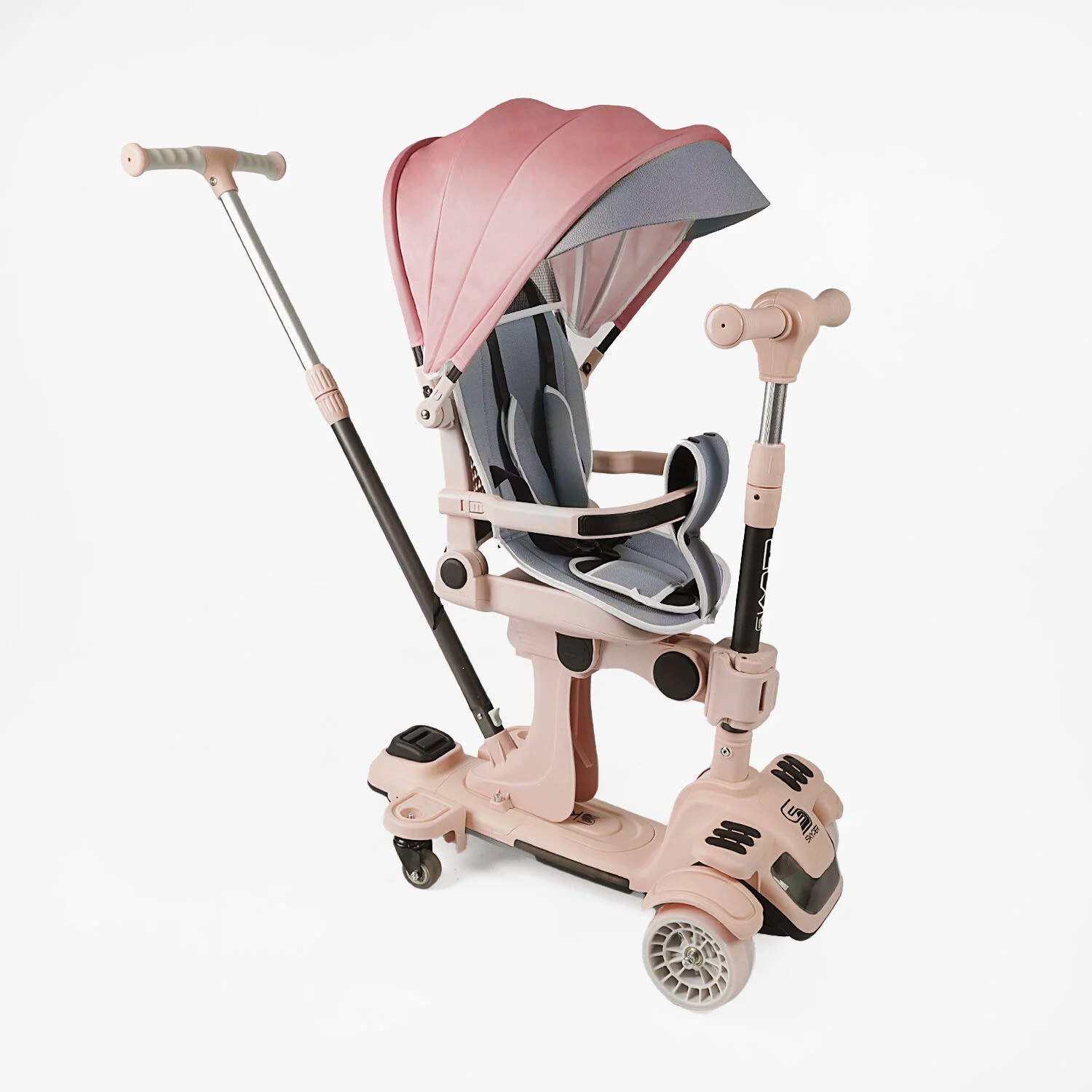 Самокат багатофункціональний з бортиком Skyper 5в1 Рожевий (169234)