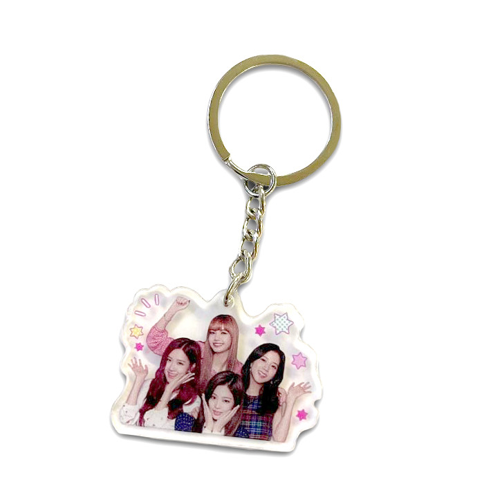 Брелок акриловий Bioworld Блек Пінк Black Pink із зірочками (23030)