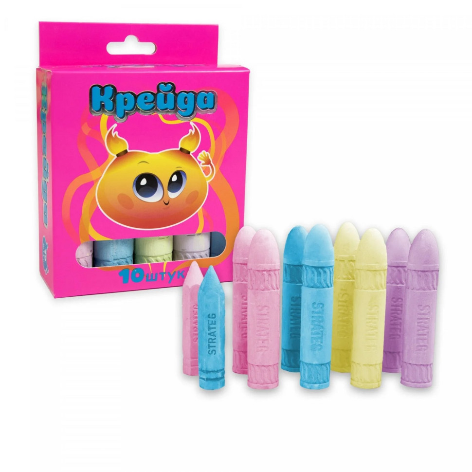 Крейда Куля Strateg 50118 10 штук різнокольорові