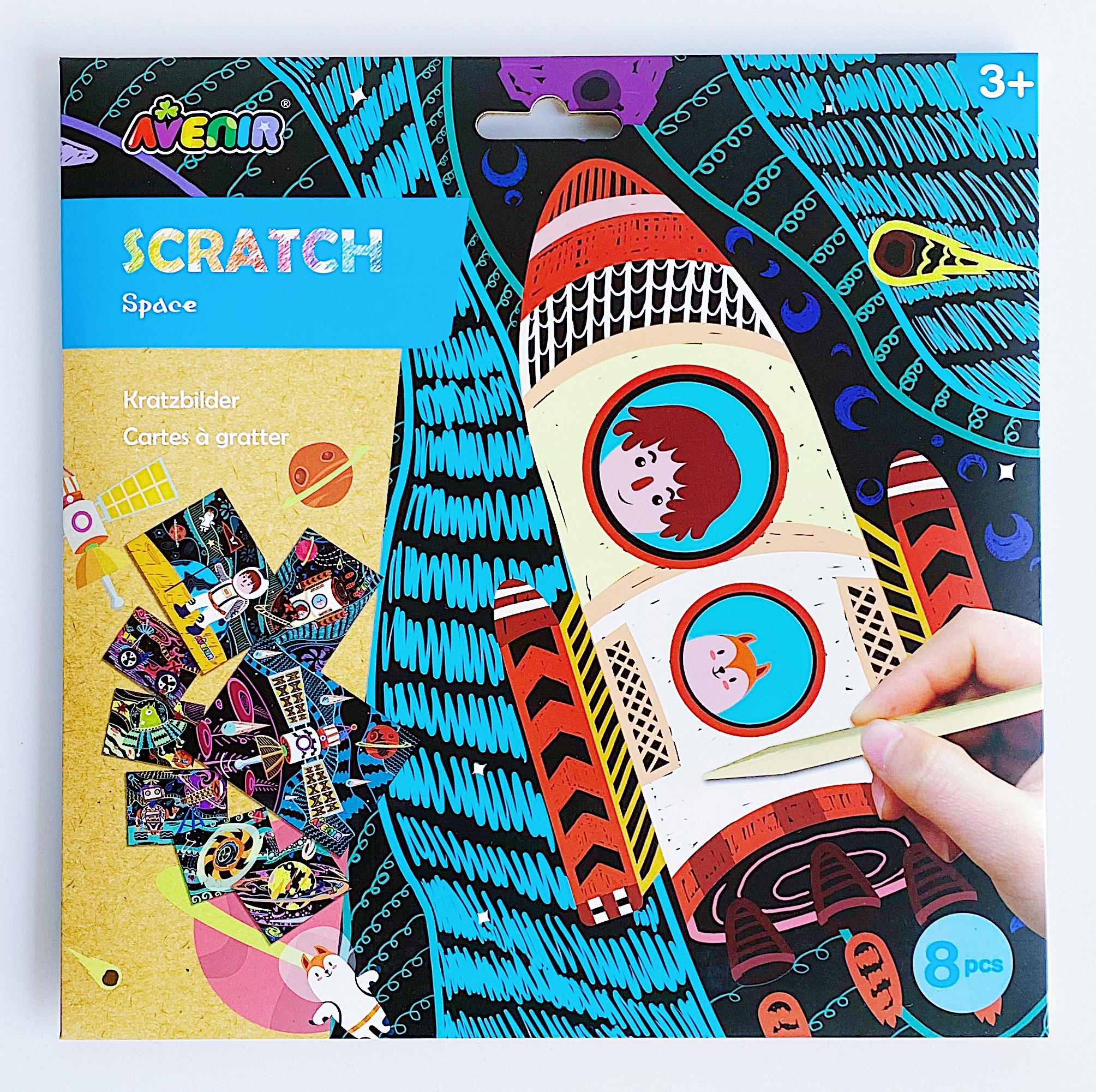 Набір для творчості скретч-арт AVENIR Космос 8 розмальовок (CH191678U)