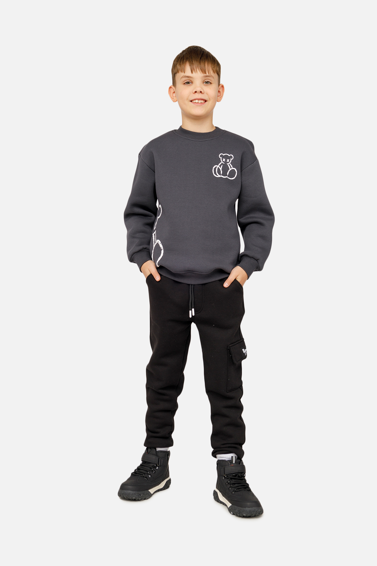 Світшот для хлопчика Yuki 128 см Графітовий ЦБ-00261386