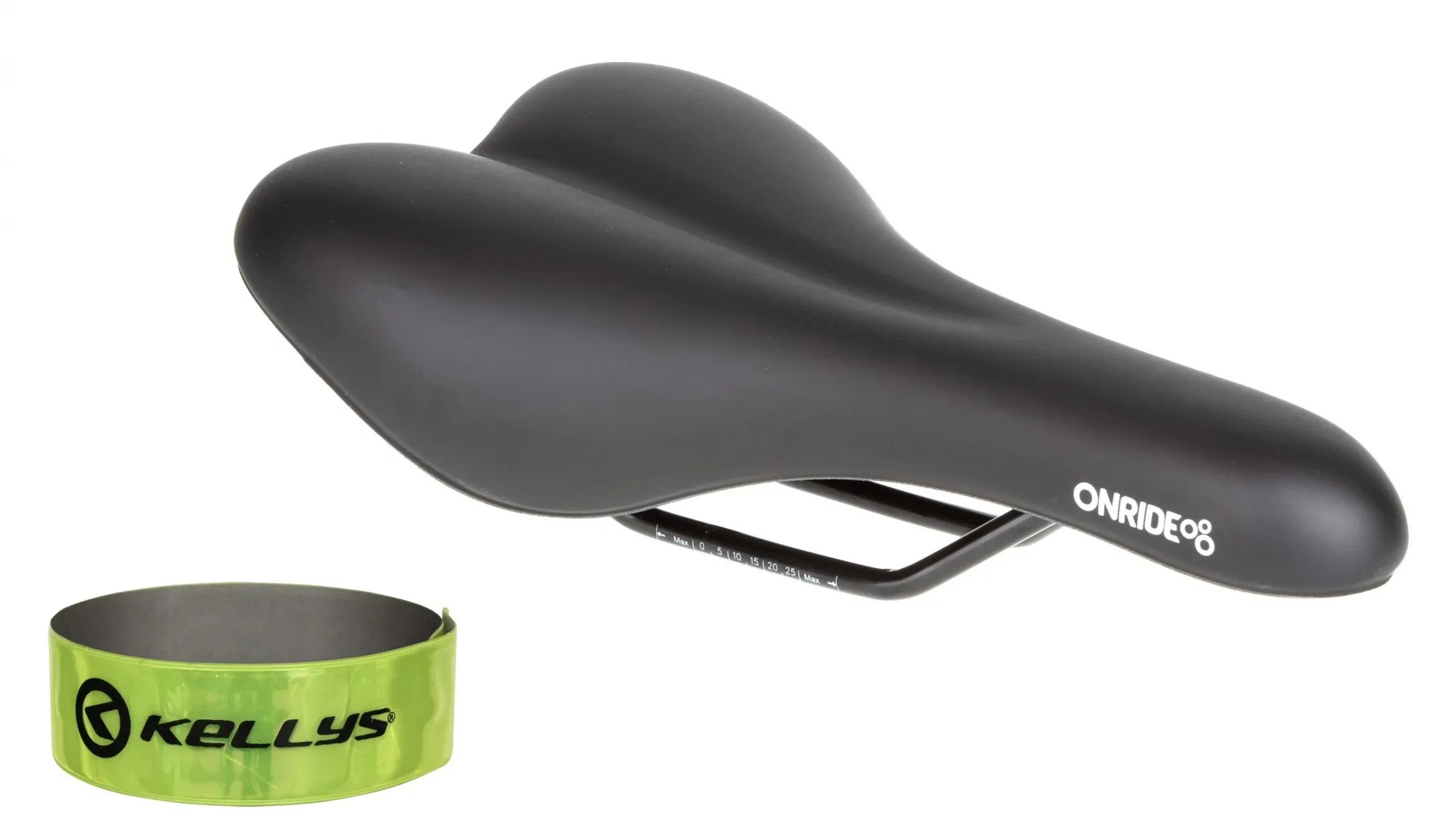 Сідло Onride Nap 272х155 мм + світловідбивна смужка KLS 3M 30 см Чорний (1085-6936116102226)