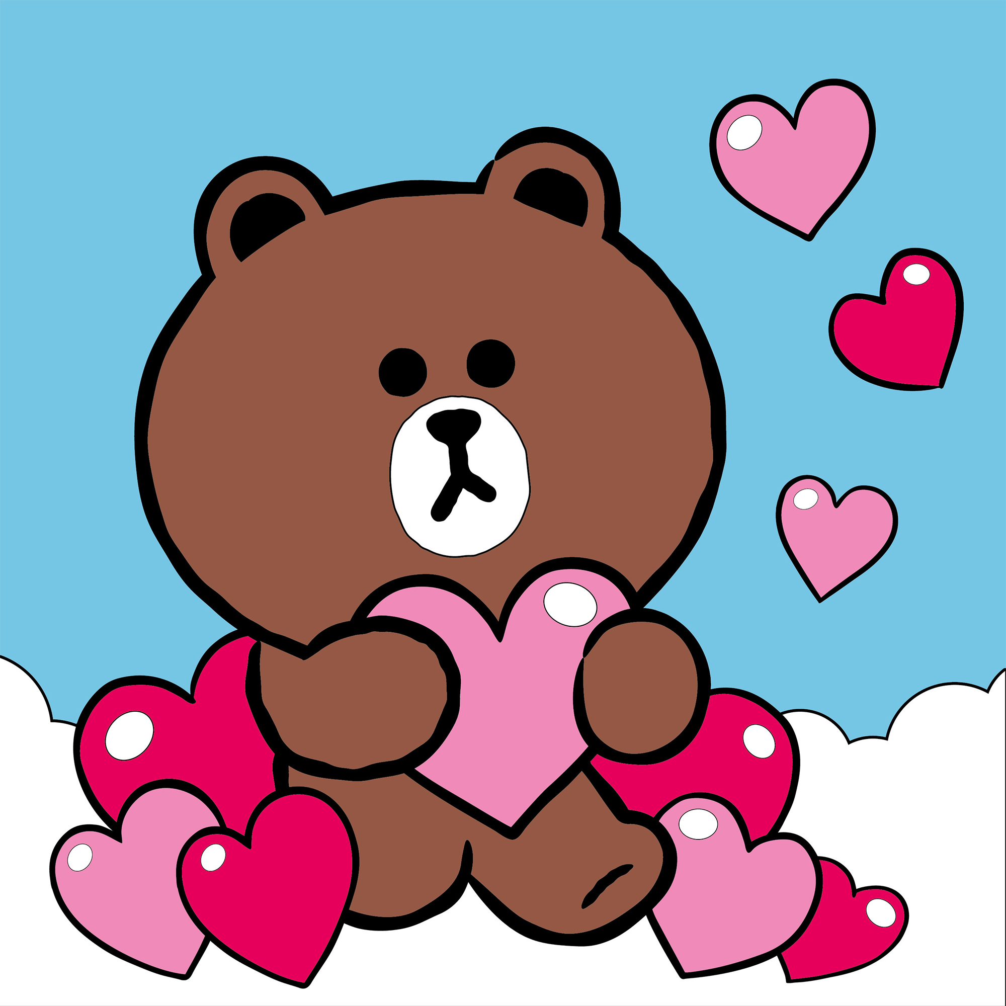 Картина за номерами Santi Лайн Френдс Браун та серденько 25х25 см Різнокольоровий (955037)