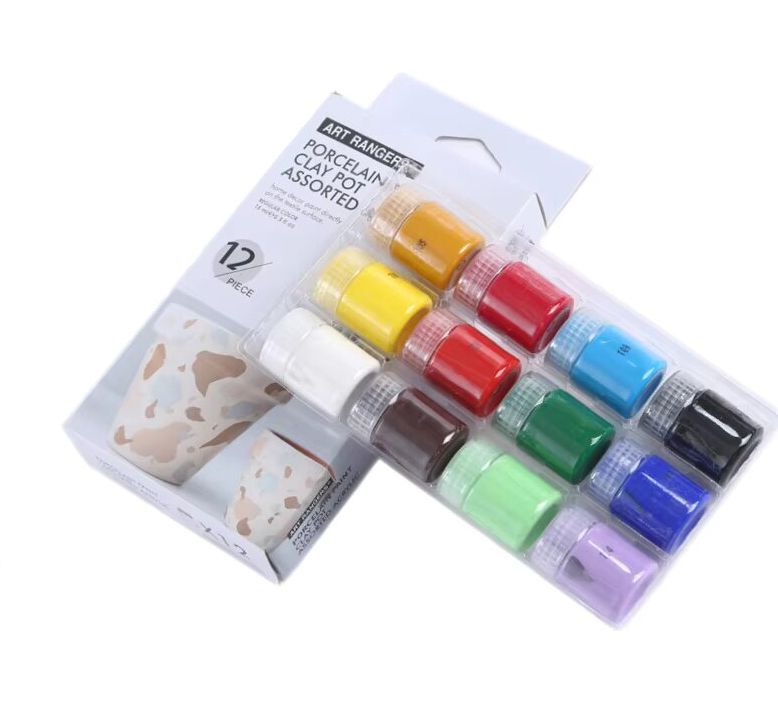 Набір акрилових фарб Art Rangers для декору кераміки 12 кольорів по 15 мл (PC1215)
