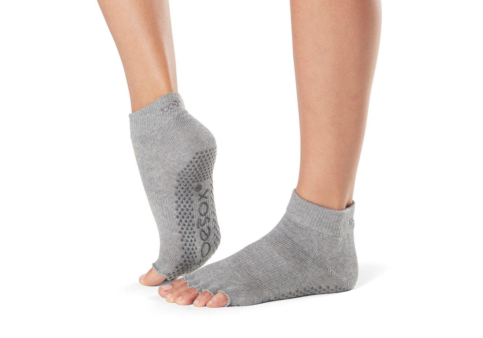 Шкарпетки для йоги ToeSox Half Toe Ankle Grip Heather S 36-38.5 Grey