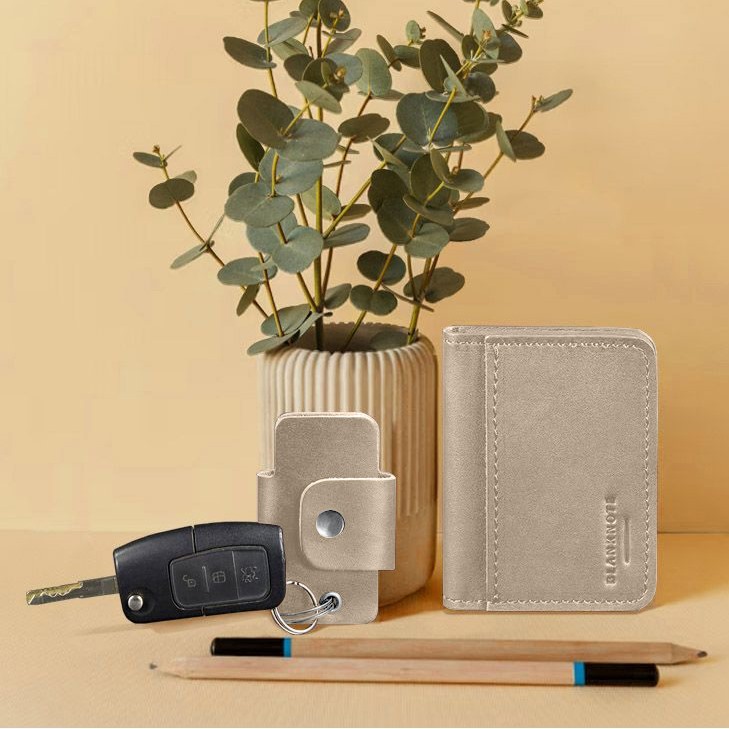 Набір шкіряних аксесуарів AUTO світло-бежевий BlankNote