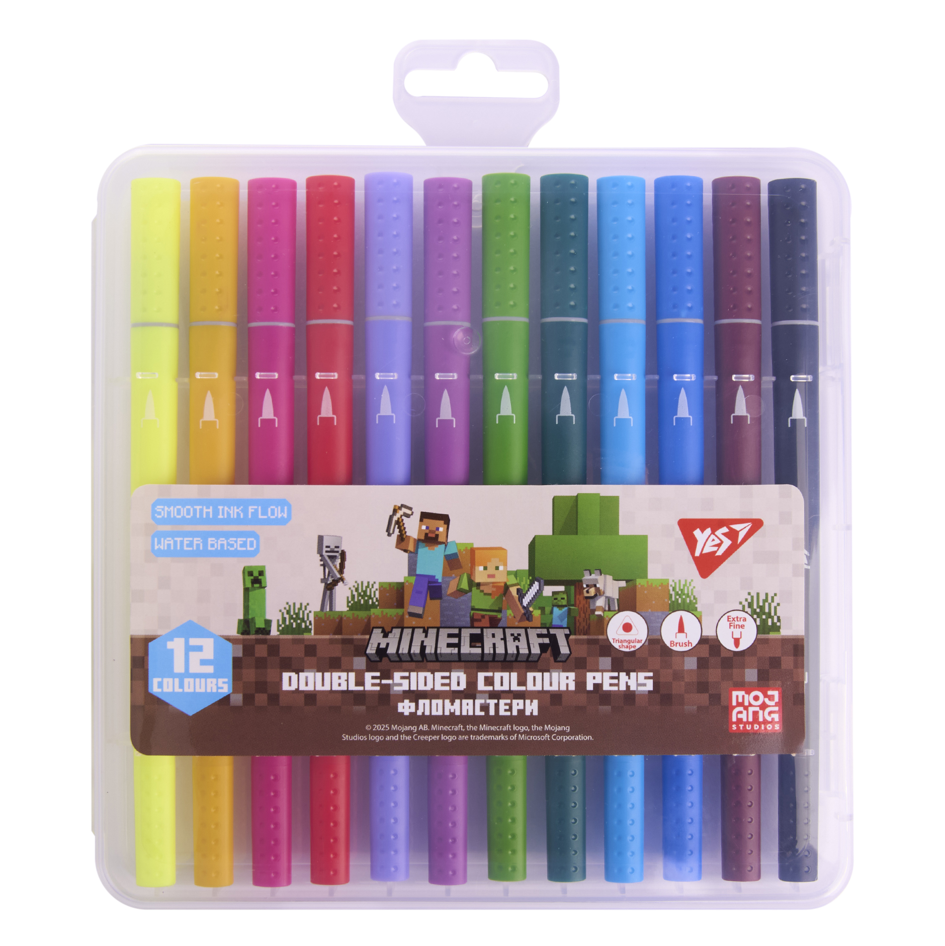 Фломастери двосторонні YES Minecraft 12 кольорів (650574)