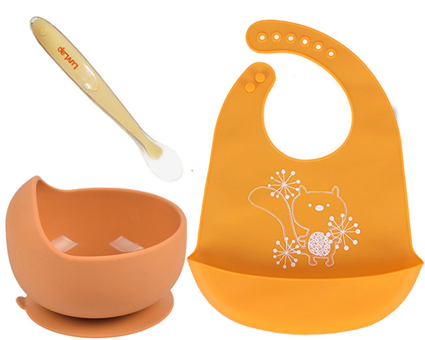 Набір силіконового посуду 2Life Y25 3 предмети Помаранчевий (v-12845)