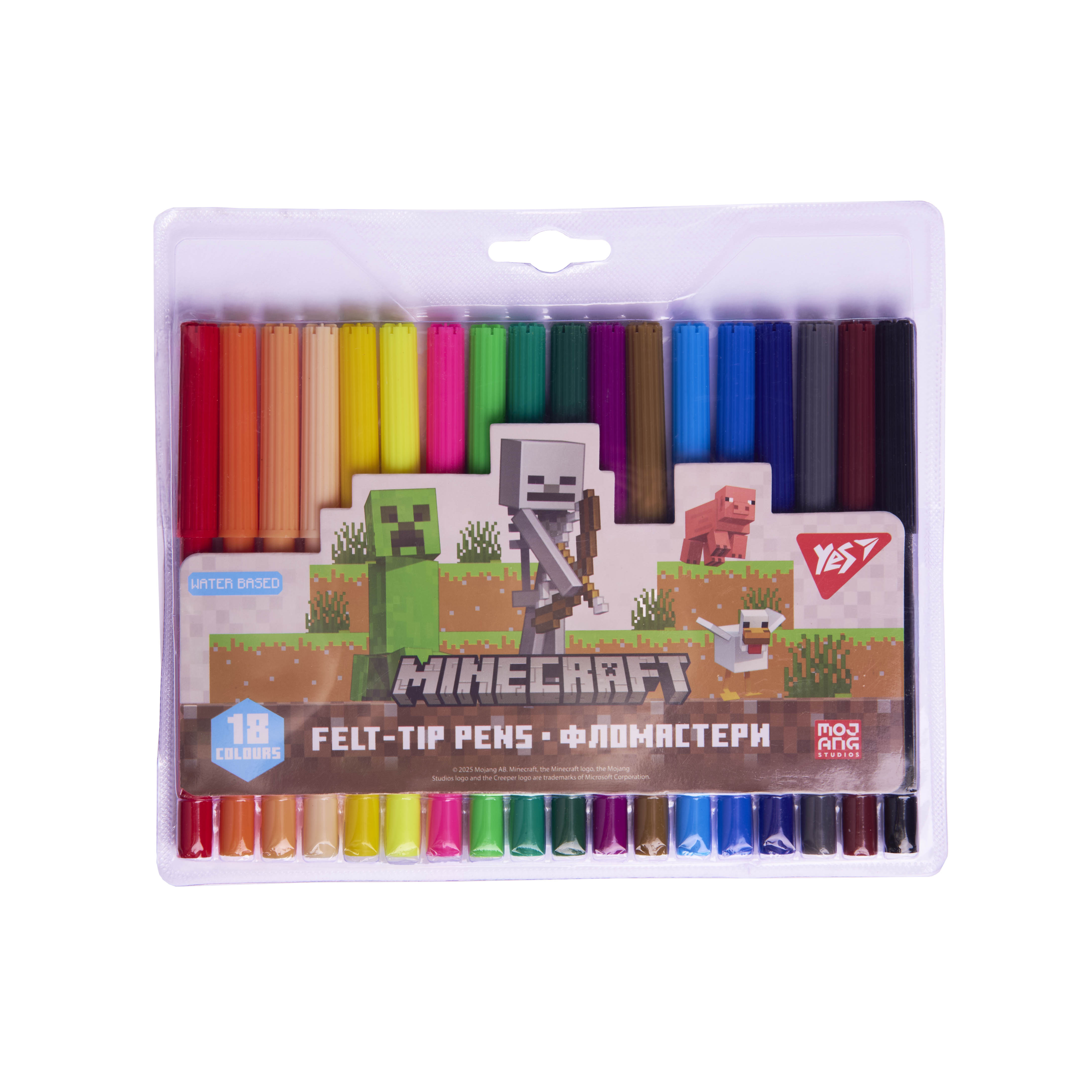 Фломастери YES Minecraft 18 кольорів (650569)