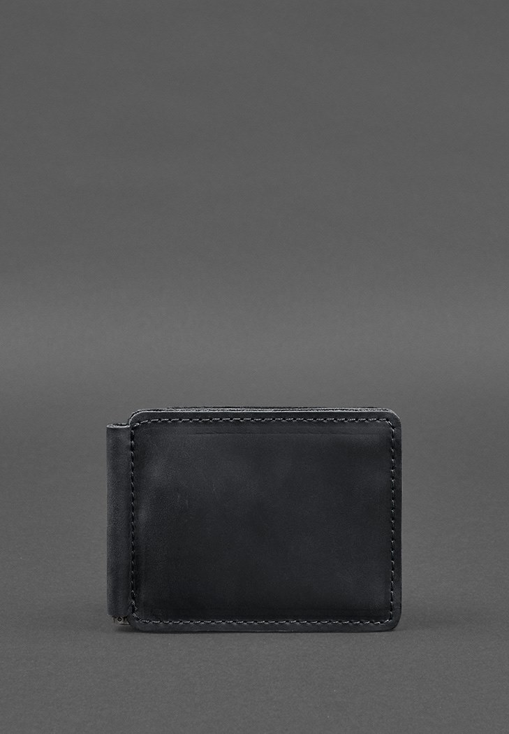 Шкіряне портмоне 13.0 затискач Чорний Crazy Horse BlankNote