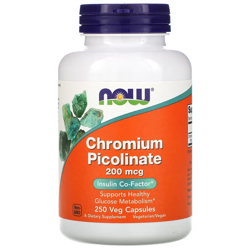 Хром піколінат Now Foods Chromium Picolinate 200 мкг 250 капсул