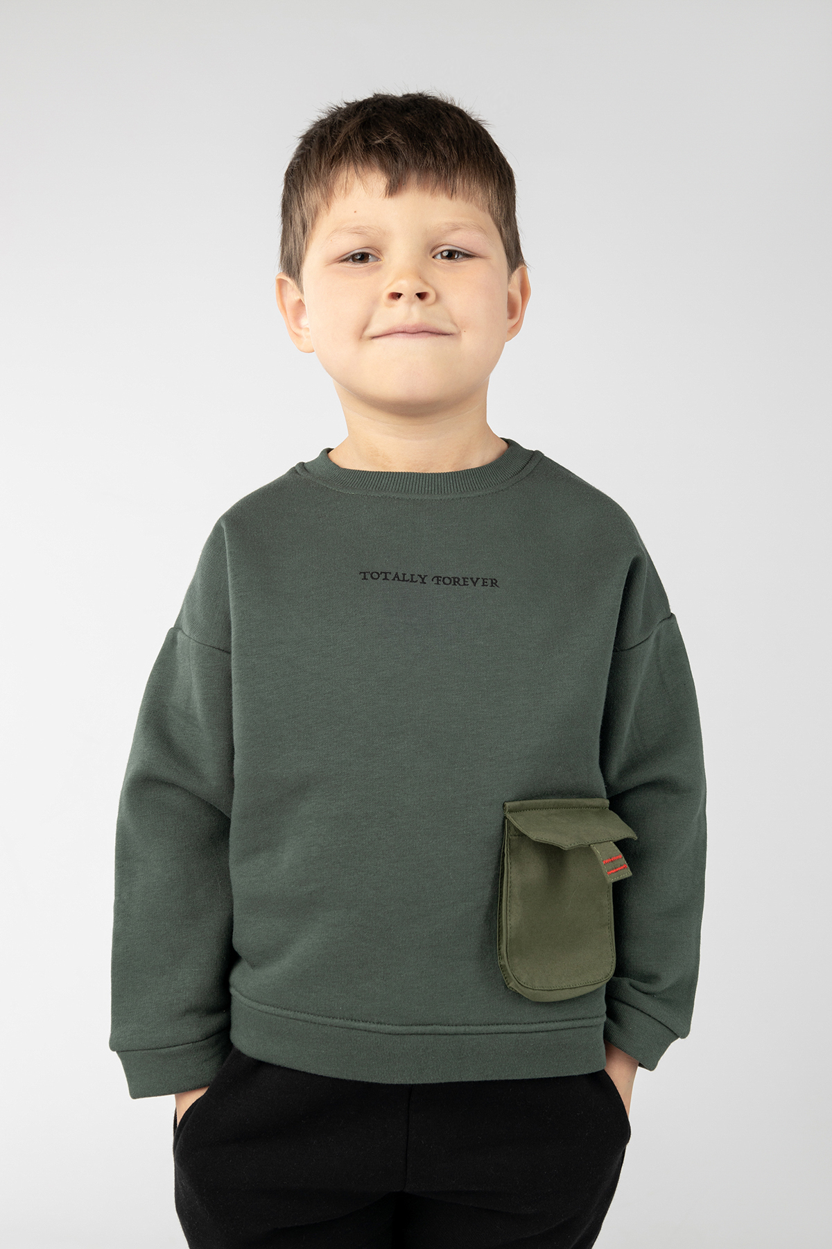 Світшот для хлопчика 116 темно-зелений Divonette ЦБ-00234636