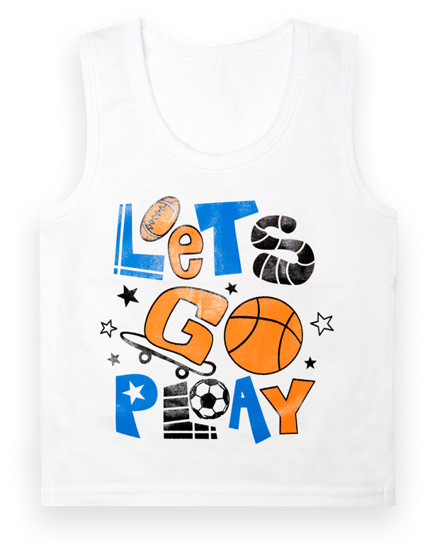 Майка для хлопчика GABBI МК-22-1/1 Rrr Білий на зріст 74 (13151)