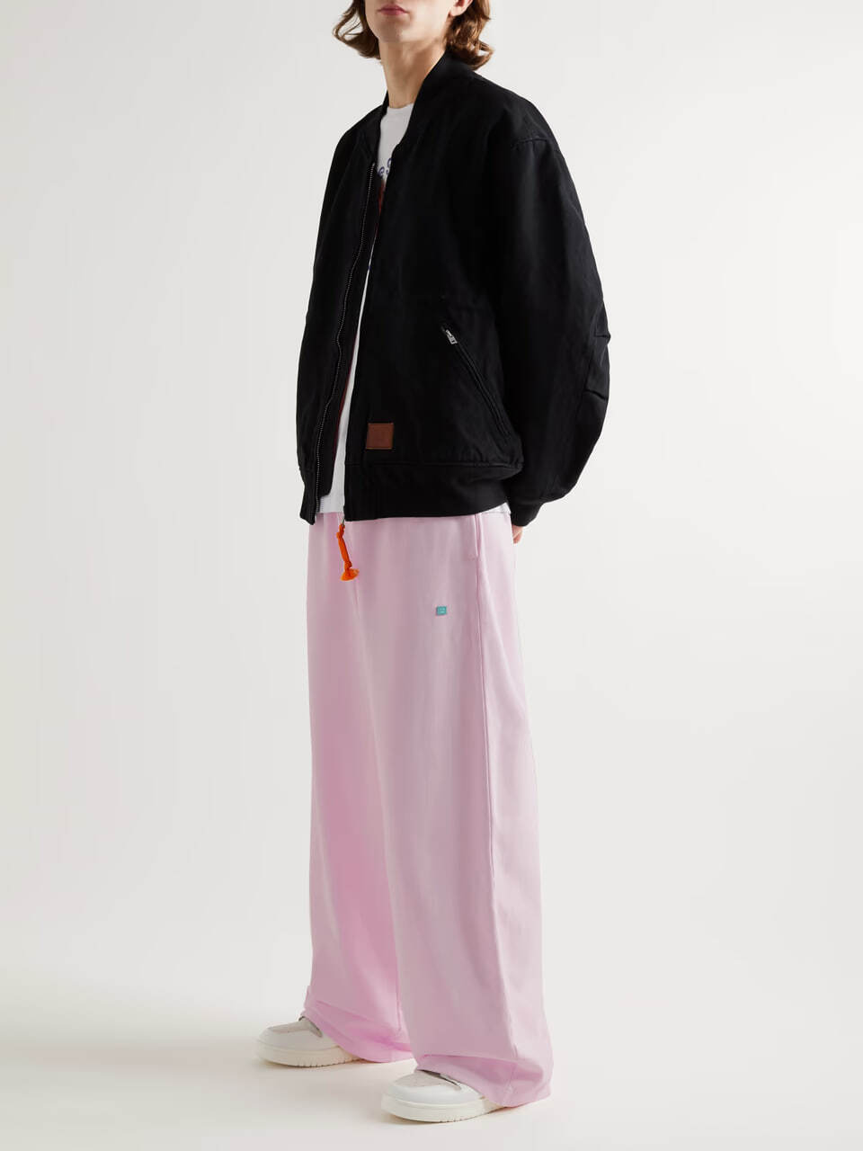 Штани No Brand Wide Leg Logo Embroidered Sweatpants Pink XS