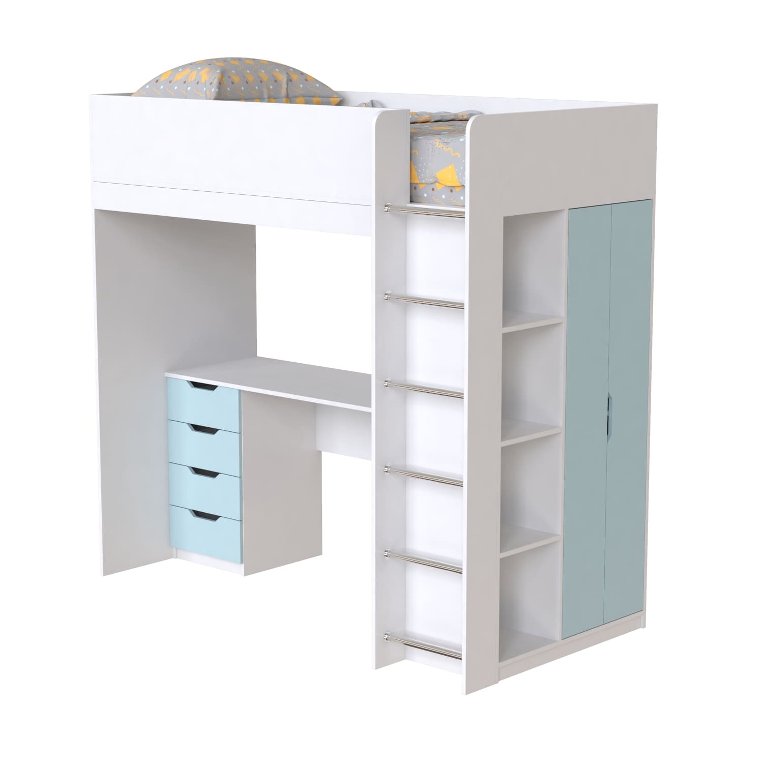 Ліжко-горище дитяче Art in Head Binky ДЮС33 1932x1800x1000 мм Білий з блакитним (BK03010021000)