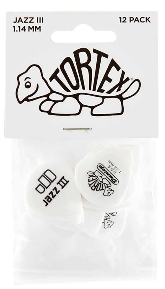 Медіатори Dunlop 478P1.14 Tortex White Jazz III Player's Pack 1.14 mm (12 шт.)