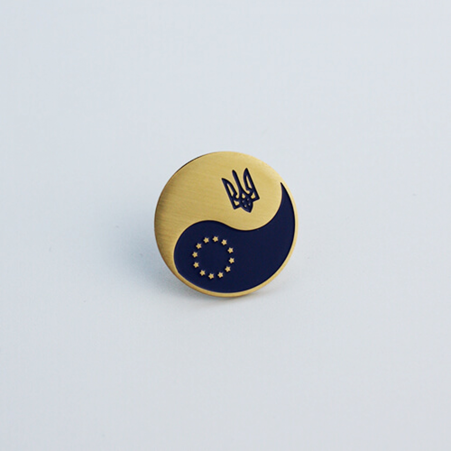 Значок Dobroznak Україна ЕС Круглий Жовто-синій 20х20 мм (6024)