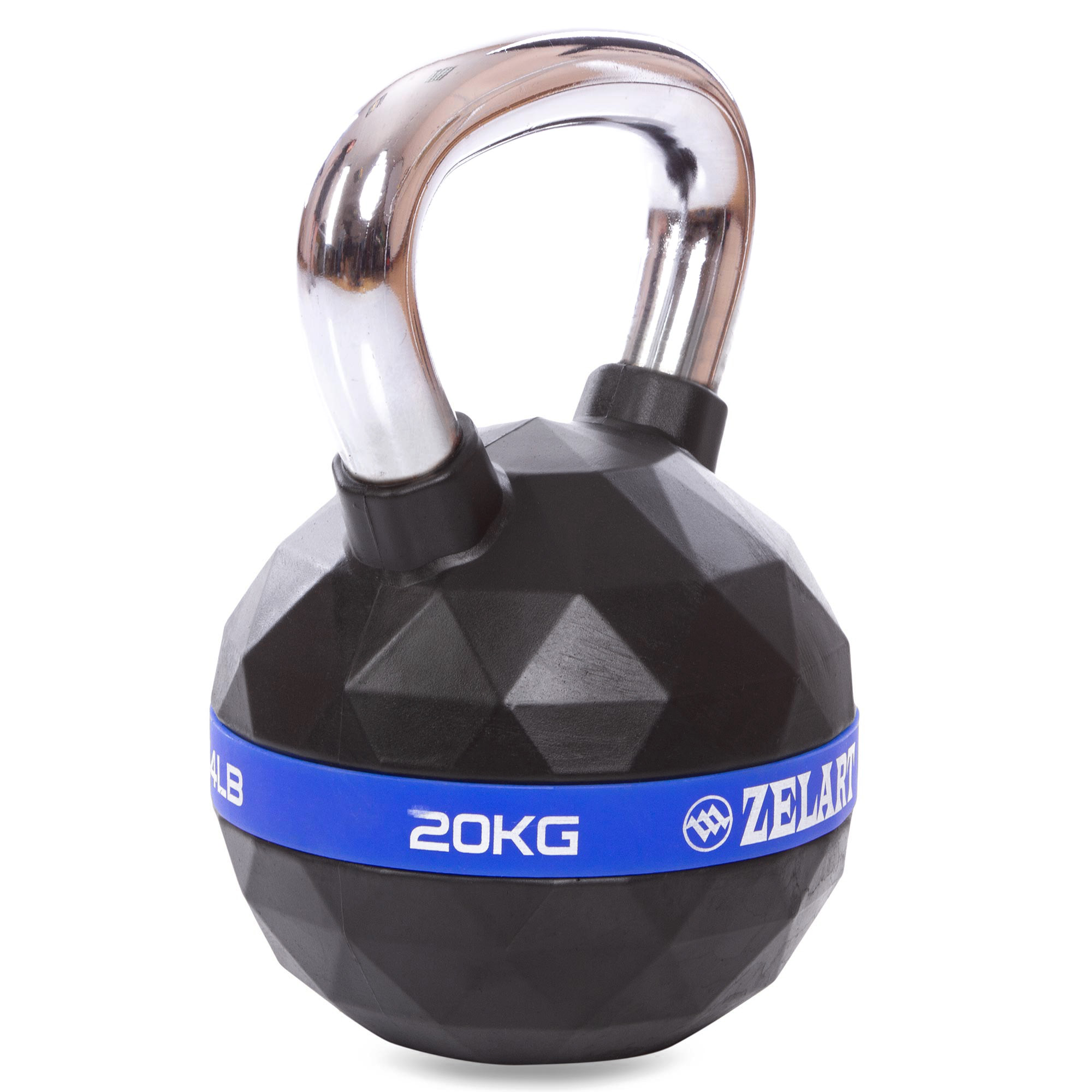 Гиря PU з хромованою ручкою Кросфіт Zelart FI-1973-20 20кг
