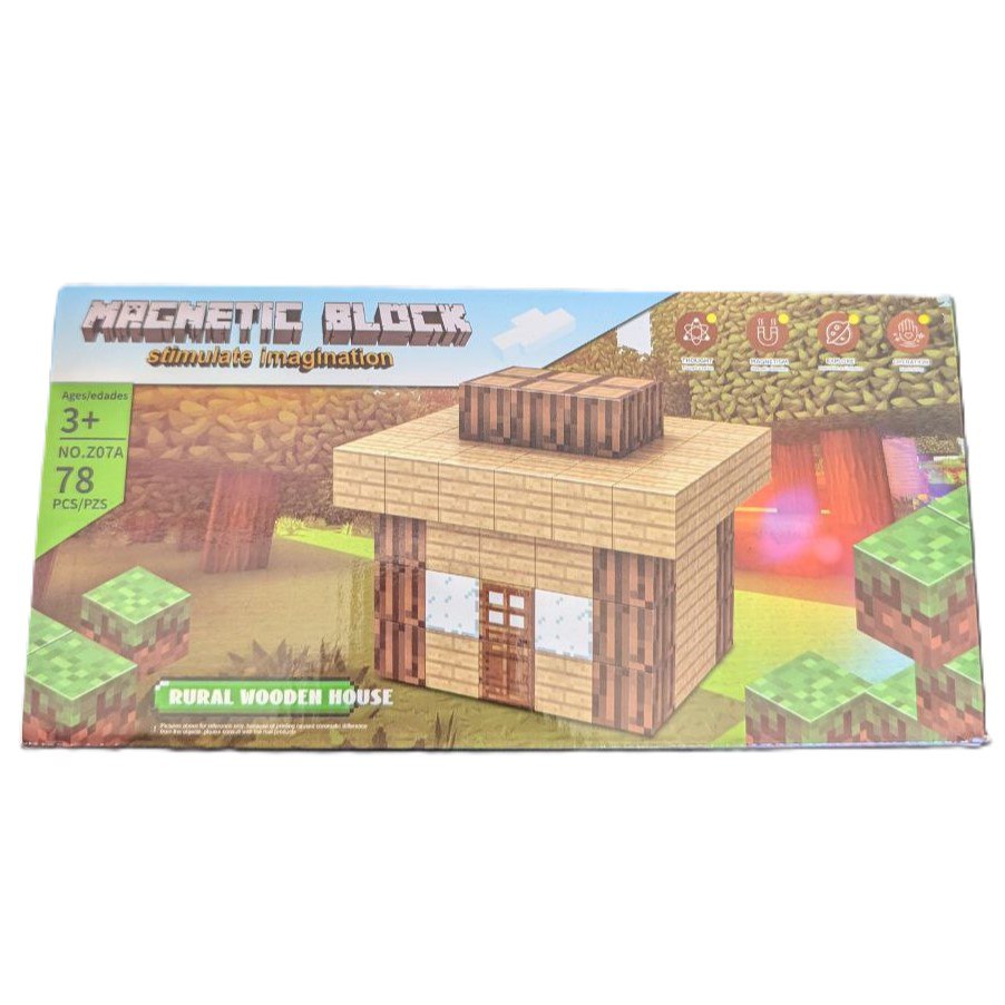 Дитячий магнітний конструктор No Brand Magnetic Block Майнкрафт 78 деталей Різнокольоровий (2104618517)
