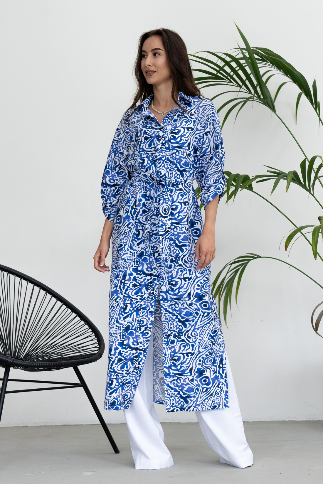 Сорочка RiMari Аларія СО 0424 44 Синьо-білий (20712)