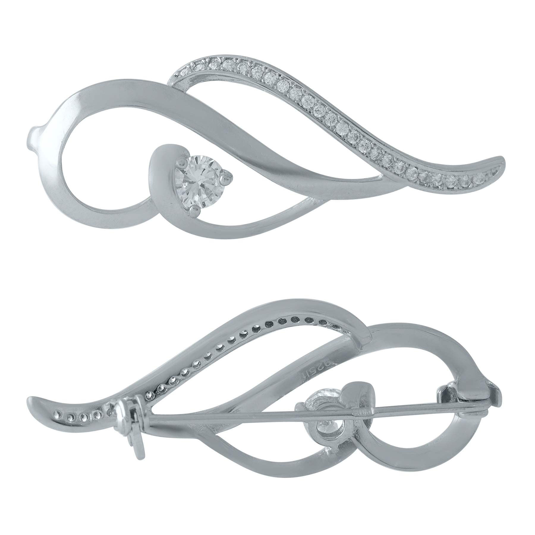 Срібна каблучка з фіанітами (1973950)