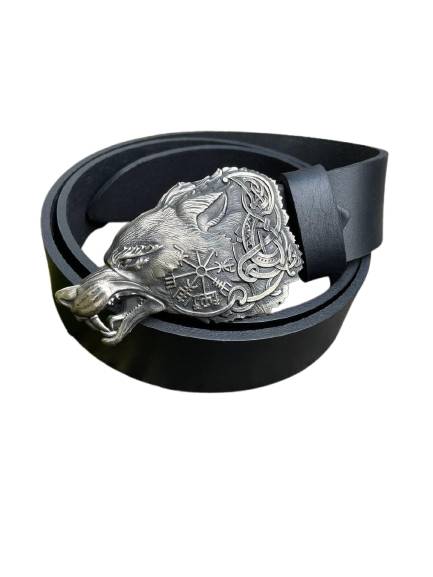 Ремінь з пряжкою Gorillas BBQ Фенрір нейзильбер bb47 120 см Чорний (5269)