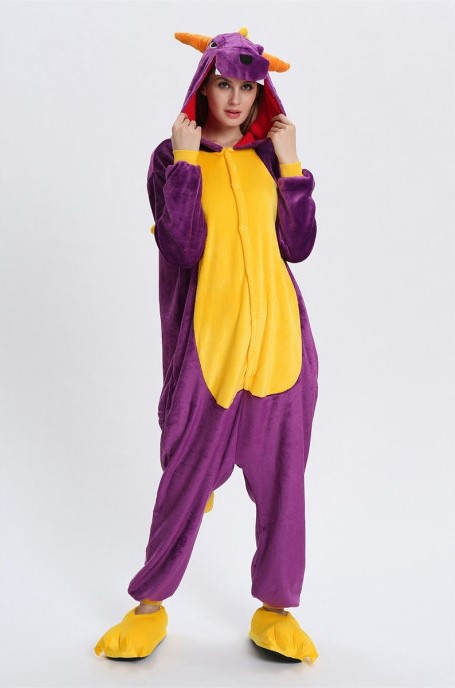 Піжама кігурумі Jamboo Дракон Спайро Фіолетово-жовтий L (J400380)