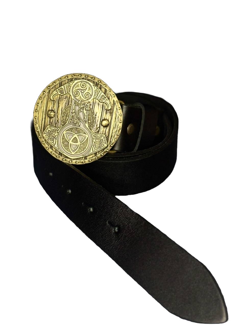 Ремінь з пряжкою Gorillas BBQ Молот Тора латунь bb38 120 см Чорний (5260)