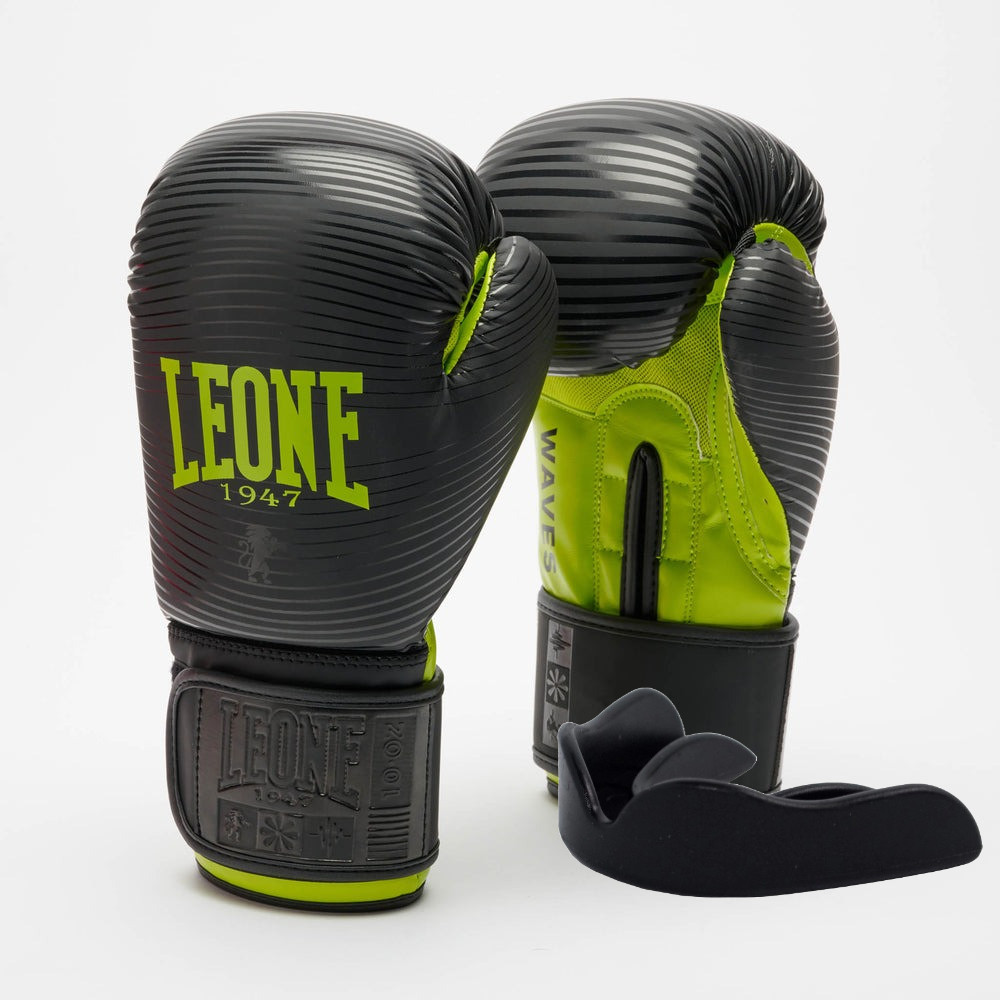 Боксерські рукавички Leone GN313 Waves Black 16 унцій (GN313_Black_16oz)
