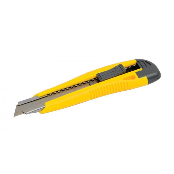 Ніж 18 мм ABS пластик з металевою напрямною кнопковий фіксатор 2 леза MASTERTOOL GM (17-0106)