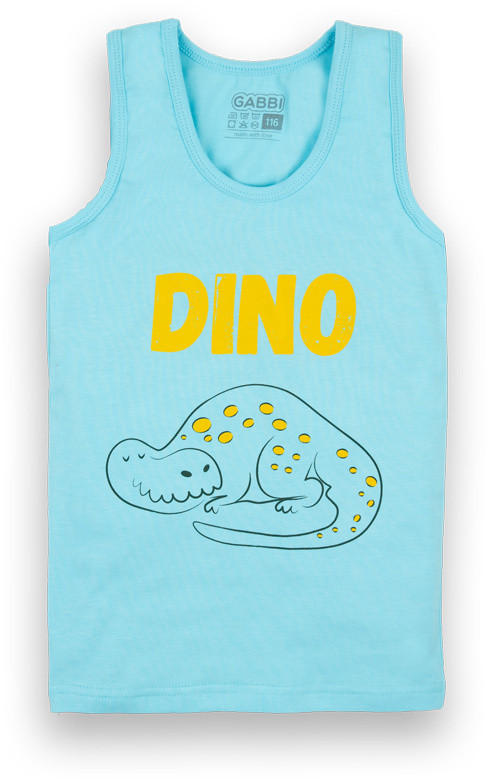Майка для хлопчика GABBI MKM-21-6 Dino Бірюзовий на зріст 122 (13121)