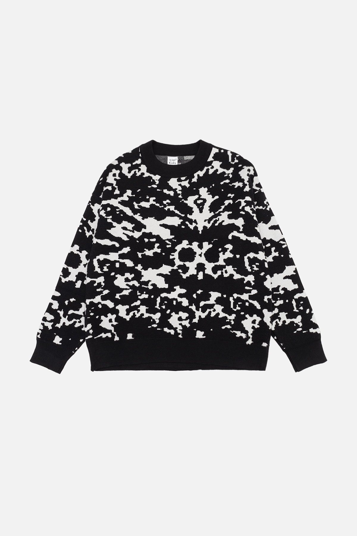 Джемпер для хлопчика Lizi Kids 134 см Чорно-білий ЦБ-00258724 (SKT001017581)