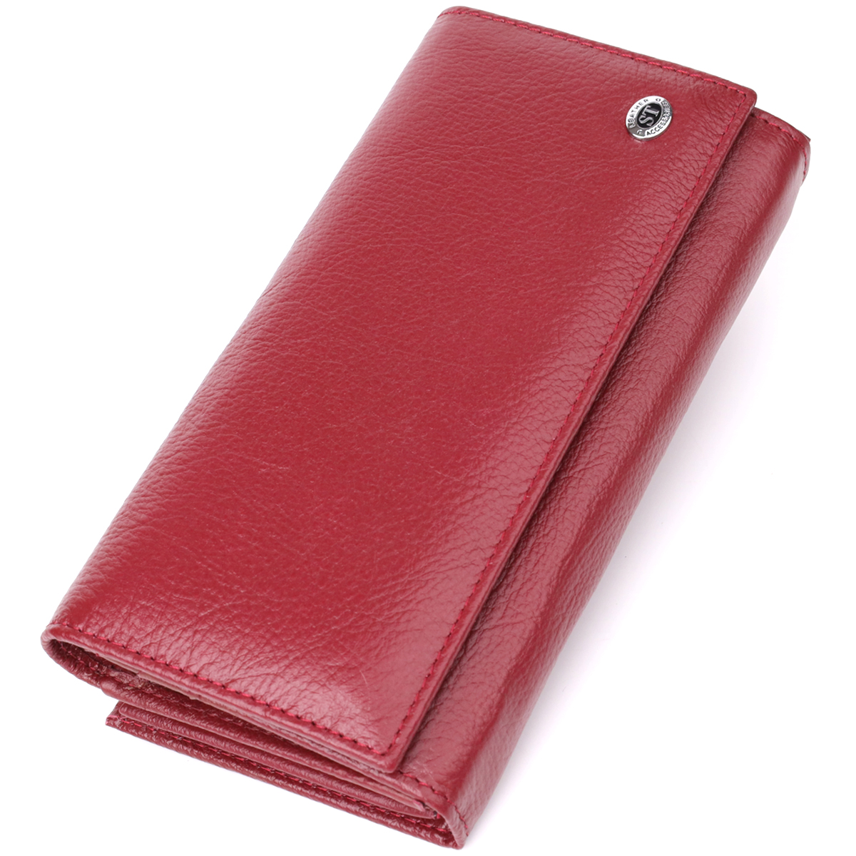 Гаманець на магнітах ST Leather 23113 19х9,5х3 см Бордовий