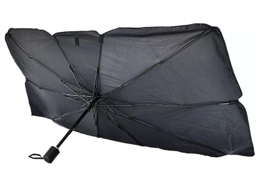 Автомобільна сонцезахисна парасолька на лобове скло No Brand Umbrella 135x75 см Чорний (2104618585)