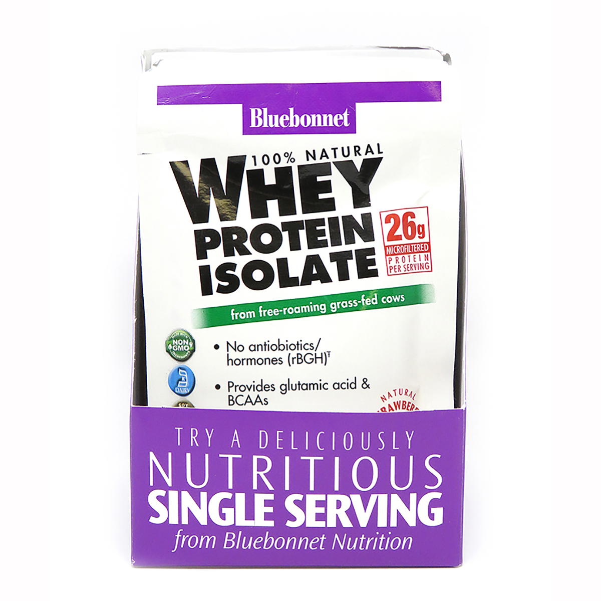 Ізолят сироваткового білка Bluebonnet Nutrition Whey Protein Isolate Смак полуниці 8 пакетиків (1575)