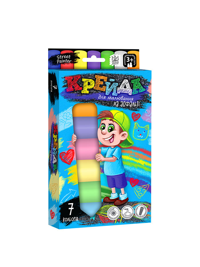 Крейда для малювання на асфальті Danko Toys MEL-01-05U 7 шт великий