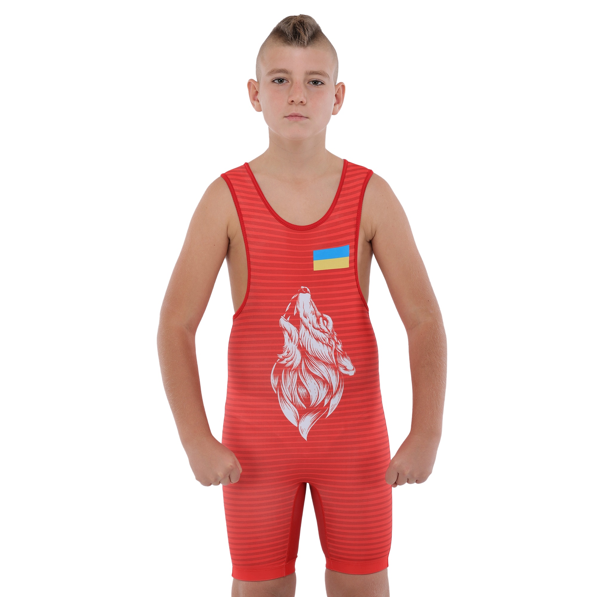 Трико для боротьби дитяче SP-Sport JY-6606 Ukraine 6XS Червоний