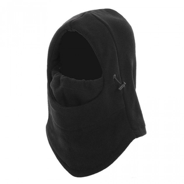 Балаклава трансформер зимова з затяжками KoNO маска підшоломник фліс Чорний (3254214)