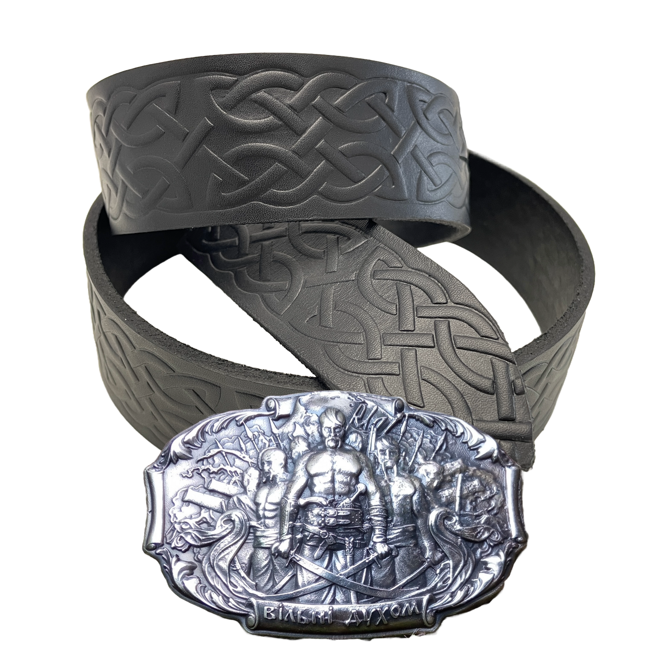 Ремінь (тиснення) з пряжкою Gorillas BBQ Вільні Духом нейзильбер bb75 120 см Чорний (5301)