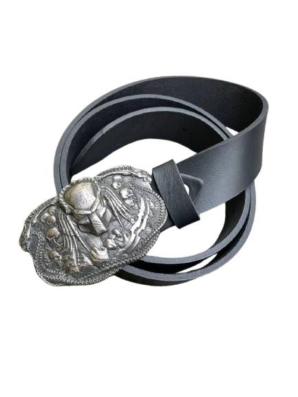 Ремінь з пряжкою Gorillas BBQ Хижак нейзильбер bb46 120 см Чорний (5268)